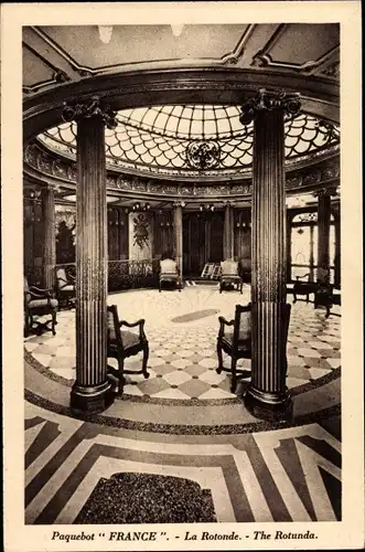 Ak Paquebot France, CGT French Line, La Rotonde, The Rotunda