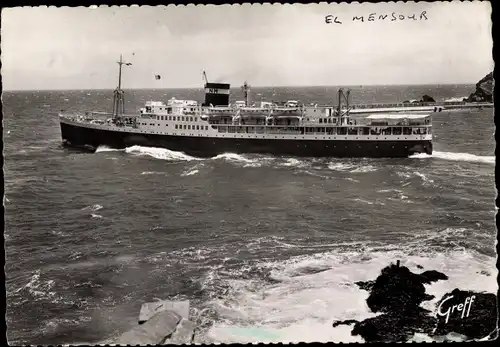 Ak Dampfschiff, Dampfer El Mansour a la sortie du port