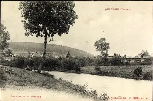 Ak Lépanges sur Vologne Lothringen Vosges, Flusslauf