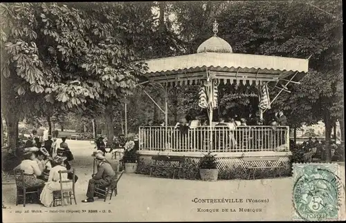 Ak Contrexéville Lothringen Vosges, Pavillon, Kiosque de la Musique, Park