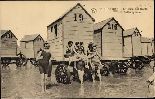 Ak Oostende Ostende Westflandern, L'Heure des Bains