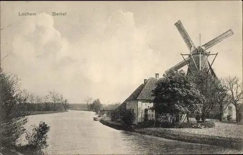 Ak Lochem Gelderland, Berkel, Windmühle