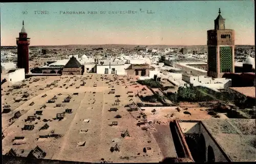 Ak Tunis Tunesien, Panorama pris du Dar el Bev