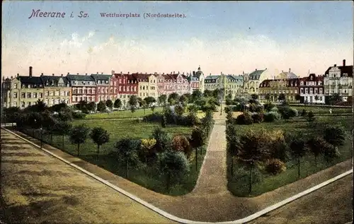 Ak Meerane in Sachsen, Wettiner Platz, Nordostseite