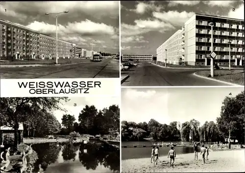 Ak Weißwasser in der Oberlausitz, Wohnkomplex Wilhelm Pieck Str., Tierpark, Bad
