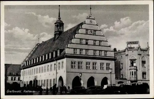 Ak Greifswald in Mecklenburg Vorpommern, Rathaus