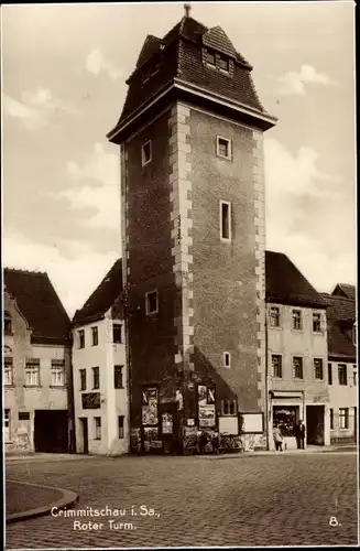Ak Crimmitschau in Sachsen, Roter Turm
