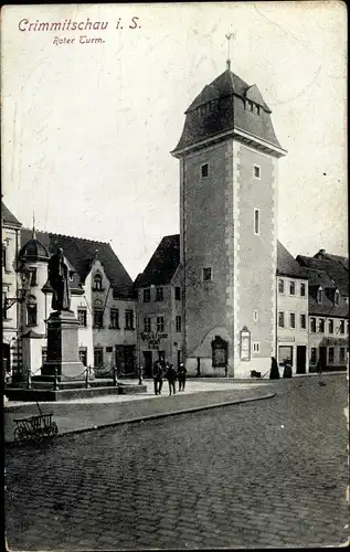 Ak Crimmitschau in Sachsen, Roter Turm