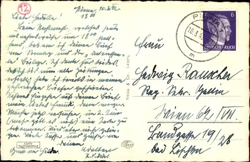 Ak Pirna an der Elbe, Teilansicht mit Schloss und Kirche