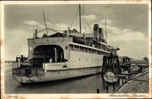 Ak Sassnitz auf Rügen, Schwedenfähre Preußen