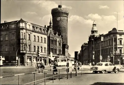 Ak Cottbus in der Niederlausitz, Ernst-Thälmann-Platz, Straßenbahn