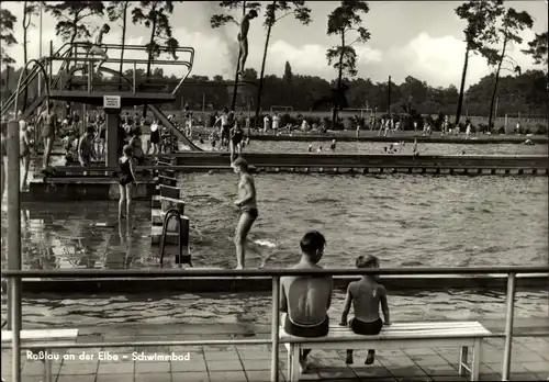 Ak Roßlau an der Elbe Sachsen Anhalt, Schwimmbad