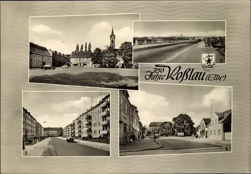 Ak Roßlau an der Elbe Sachsen Anhalt, 750 Jahre, Marktplatz, Brücke der Freundschaft, Hauptstraße