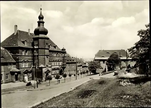 Ak Mücheln im Saalekreis, Marktplatz, Turm