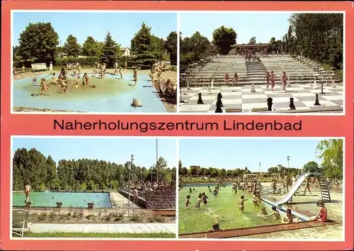 Ak Pasewalk in Mecklenburg Vorpommern, Naherholungszentrum Lindenbad, Freibad, Schach, Rutsche