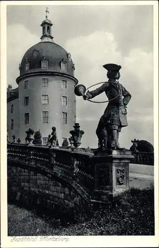 Ak Moritzburg in Sachsen, Jagdschloss, Brücke