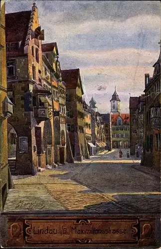 Künstler Ak Marschall, V., Lindau am Bodensee, Maximilianstraße