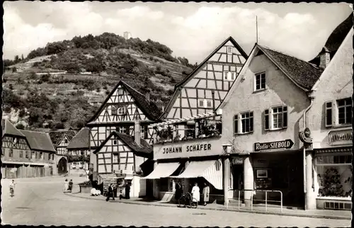 Ak Heppenheim an der Bergstraße,  am kleinen Markt, Geschäft Johann Schäfer, Radio Siebold