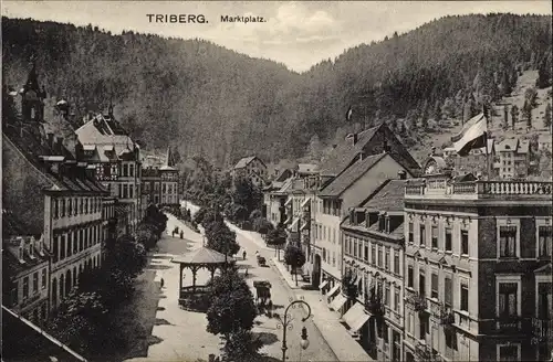 Ak Triberg im Schwarzwald, Marktplatz