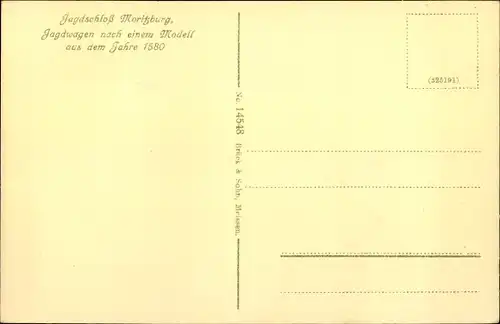 Ak Moritzburg Sachsen, Jagdschloß Moritzburg, Jagdwaden nach einen Modell aus dem Jahre 1580