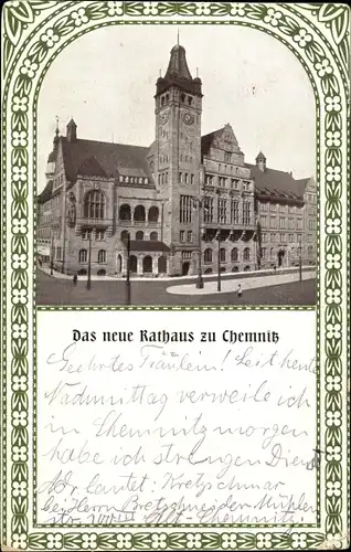 Ak Chemnitz in Sachsen, Neues Rathaus, Außenansicht