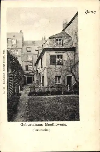 Ak Bonn am Rhein, Geburtshaus Beethovens, Ansicht von Gartenseite aus
