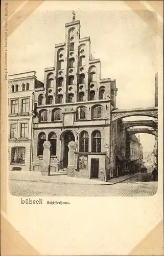 Ak Hansestadt Lübeck, Straßenpartie am Schifferhaus,