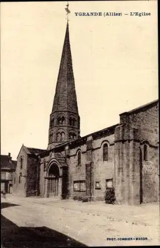Ak Ygrande Allier, Kirche