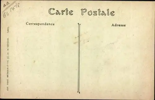 Ak Chauny Aisne, une rue du quartier principal de la Ville apres la retraite des Boches mars 1917