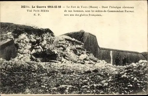 Ak Vaux Meuse, Le Fort, Kriegszerstörung, la Guerre 1914 à 1916, Ruines