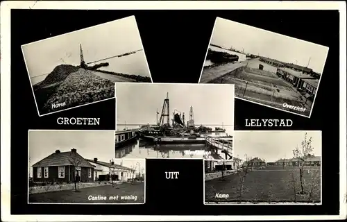 Ak Lelystad Flevoland Niederlande, Overzicht, Kamp, Cantine met woning