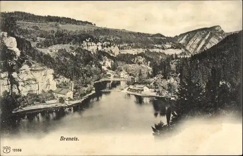 Ak Les Brenets Kanton Neuenburg, Panorama