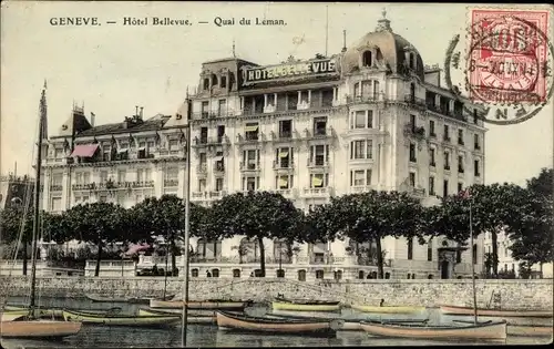 Ak Genève Genf Schweiz, Hotel Bellevue, Quai du Leman