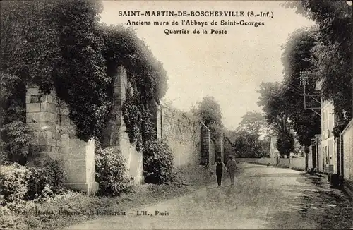 Ak Saint Martin de Boscherville Seine Maritime, Ancien murs de l'Abbaye de Saint Georges