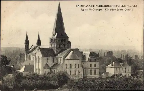 Ak Saint Martin de Boscherville Seine Maritime, Église St. Georges
