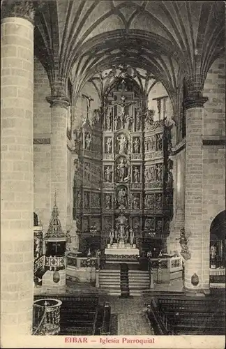 Ak Eibar Baskenland, Iglesia Parroquial, Innenansicht Kirche