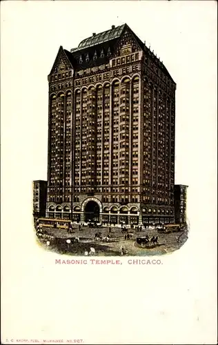 Ak Chicago Illinois, Masonic Temple