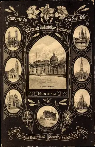 Ak Montreal Québec Kanada, XXI Congres Eucharistique International 1910, St. James Cathedral