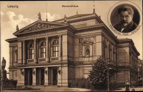 Ak Leipzig, Gewandhaus, Portrait v. Kapellmeister Prof. Nikisch