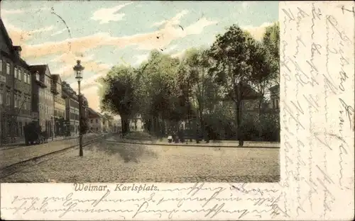Ak Weimar in Thüringen, Karlsplatz