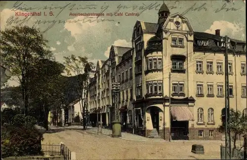Ak Klingenthal im Vogtland Sachsen, Auerbacher Straße, Café Central