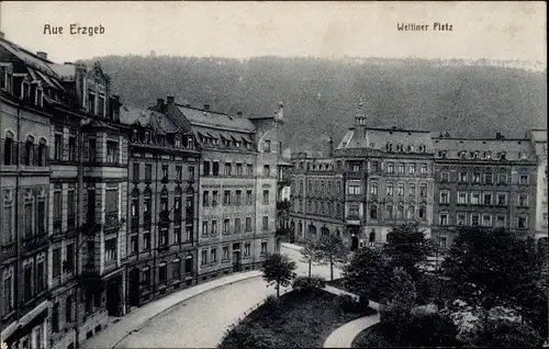 Ak Aue im Erzgebirge Sachsen, Wettiner Platz