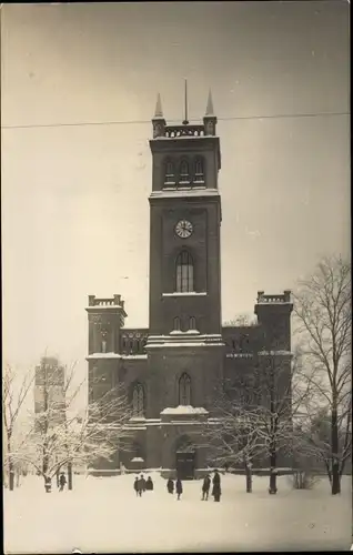 Foto Vaasa Wasa Finnland, Blick auf ein Gebäude 1958, Winter