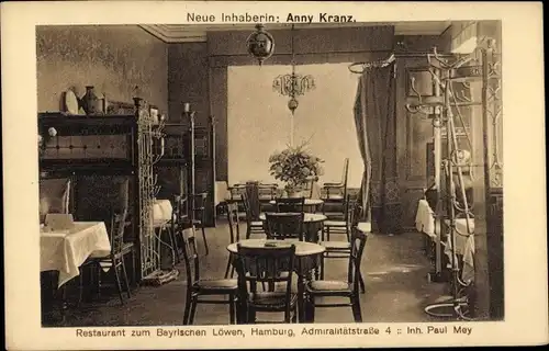Ak Hamburg, Restaurant Zum Bayrischen Löwen, Admiralitätsstraße 4