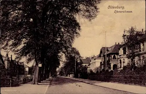 Ak Oldenburg in Oldenburg, Ofener Straße, Straßenpartie, Villen