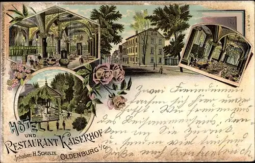 Litho Oldenburg in Oldeburg, Hotel Kaiserhof, Inh. H. Schulze, Innenansicht