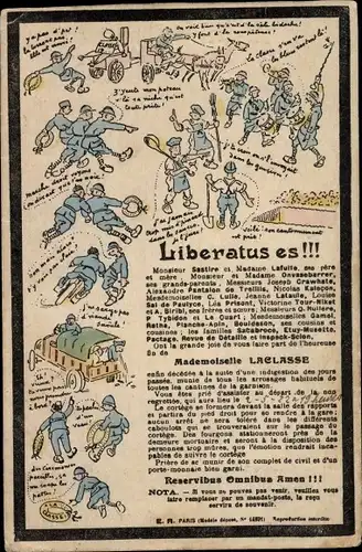 Ak Soldatenleben, Französische Soldaten gehen ihren Pflichten nach, Liberatus es