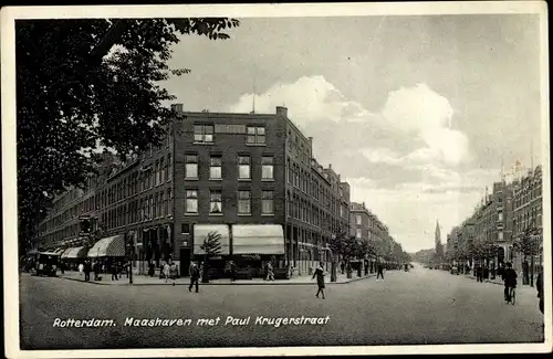 Ak Rotterdam Südholland Niederlande, Maashaven met Paul Krugerstraat