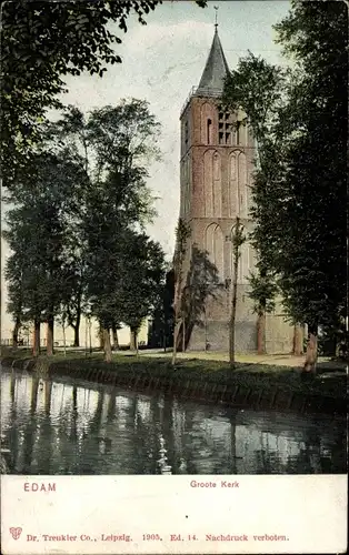 Ak Edam Volendam Nordholland Niederlande, Groote Kerk