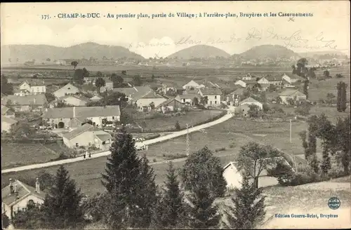 Ak Champ le Duc Vosges, Gesamtansicht, partie de Village, Bruyerres et les Casernements